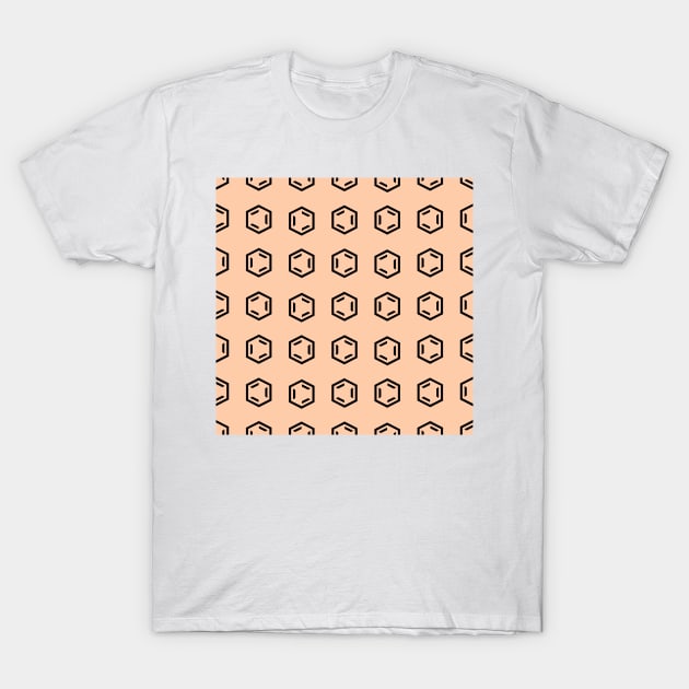 Benzene Ring Chemistry Pattern T-Shirt by mwcannon